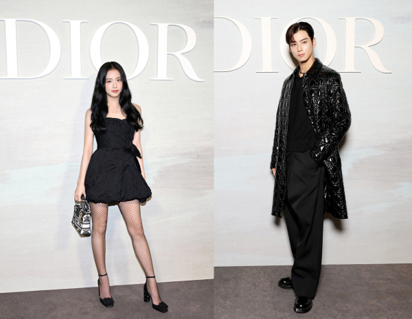 디올(Dior)의 2023 봄-여름 레디-투-웨어 패션쇼에 디올 글로벌 앰버서더 블랙핑크 지수 그리고 아스트로 차은우가 참석해 자리를 빛냈다. 사진｜디올