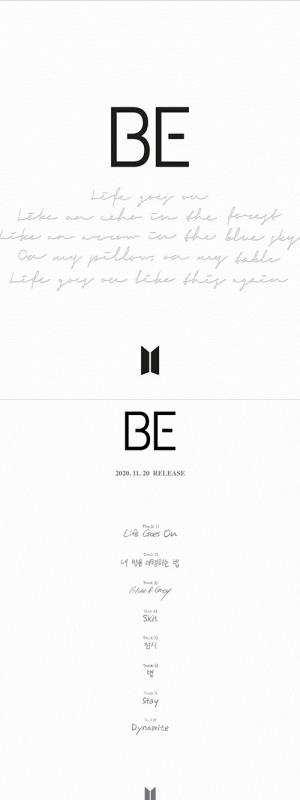 BTS Unveiled the Handwritten track-list of the New Album 'BE (Deluxe Version)'