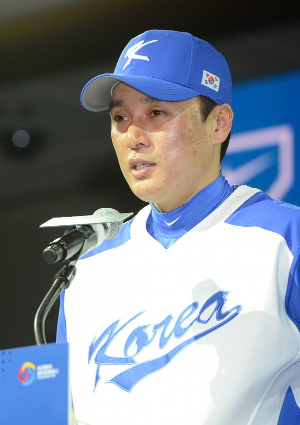 지난 2013 WBC 출정식에 국가대표로 참석한 이승엽