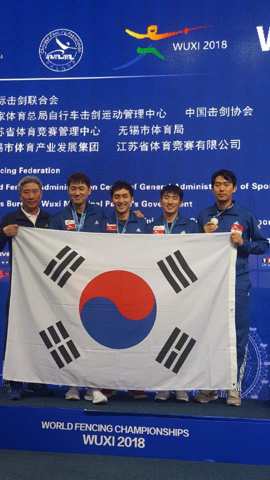 중국 우시 세계선수권 당시 남자 에페 대표팀