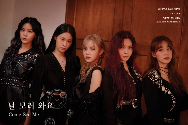 AOA 타이틀곡 ‘날 보러 와요'가 8개 지역 아이튠즈 K팝 음원차트에서 정상에 올랐다.