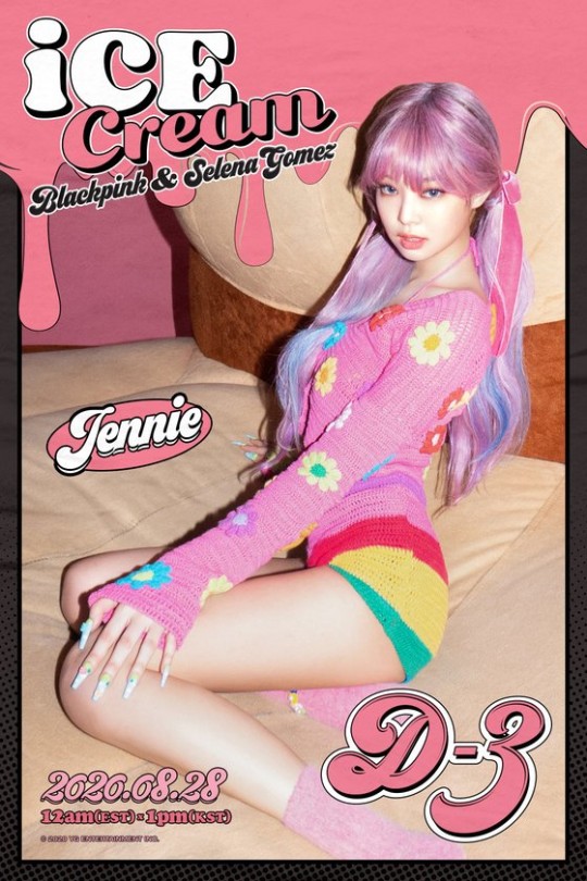 블랙핑크 제니의 신곡 ‘Ice Cream' D-3 포스터