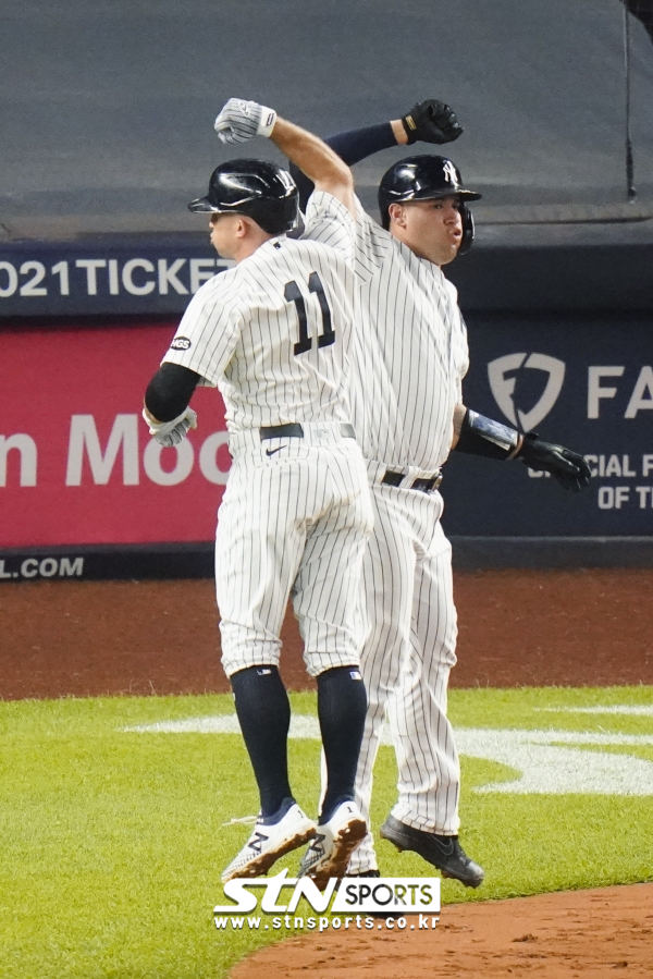 뉴욕 양키스 브렛 가드너와 게리 산체스