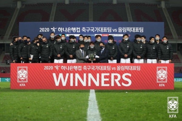 우승을 차지한 국가대표팀