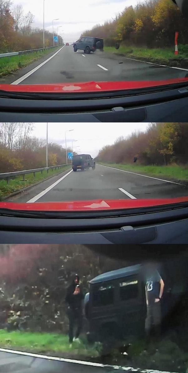 잉글랜드 프리미어리그(EPL) 아스널의 유망주 조 윌록(21)이 위험천만한 곡예 운전을 하면서 차량 뒷바퀴가 빠지는 아찔한 사고를 당했다. 윌록 차량의 뒷바퀴가 빠지는 영상.