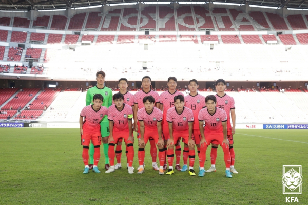 홍콩전 대한민국 대표팀의 선발 라인업. 사진｜대한축구협회