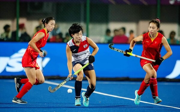 한국 여자 하키대표팀은 5일 인도 란치의 마랑곰케 자이팔 싱 아스트로터프 하키 경기장에서 열린 2023 여자 아시아챔피언스트로피 3-4위전에서 중국에 1대2로 패해 4위로 마무리 했다. 사진┃대한하키협회