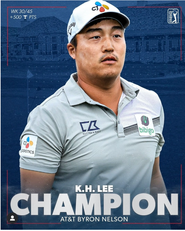 이경훈(32·CJ)이 23일(한국시간) PGA 투어 ‘파머스 인슈러언스 오픈’(총상금 900만 달러) 대회 개막을 앞두고 화상 기자회견을 가졌다. 지난 2021년, 2022년 두 시즌 연속 ‘AT&T 바이런 넬슨’ 챔피언인 이경훈 선수 우승 포스터. 사진┃PGA