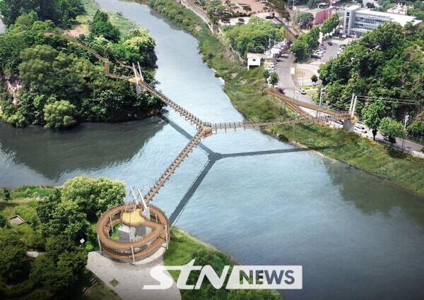 한강위 설치되는 Y자형 출렁다리 조감도/사진=양평군